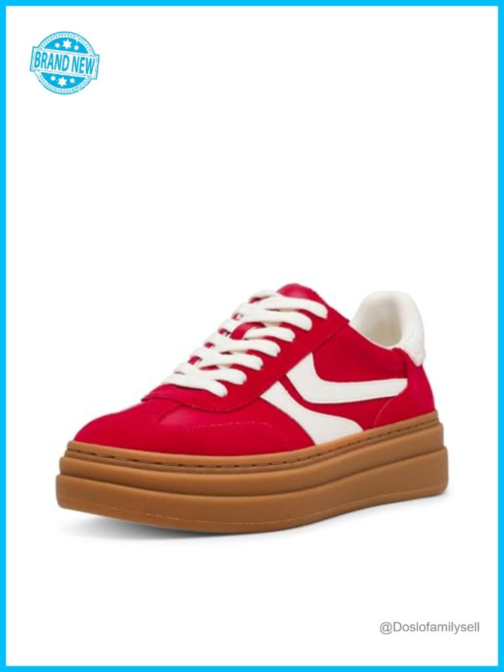 Platform Sneaker Lace-Up Round Toe Suede Nylon Casual Walking Shoe